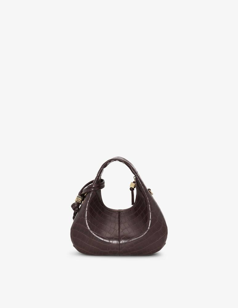 rinascente Ganni Borsa Hobo Mini con stampa coccordillo