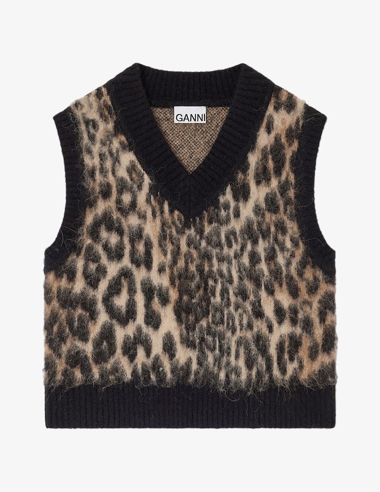 rinascente Ganni Soft wool leo vest