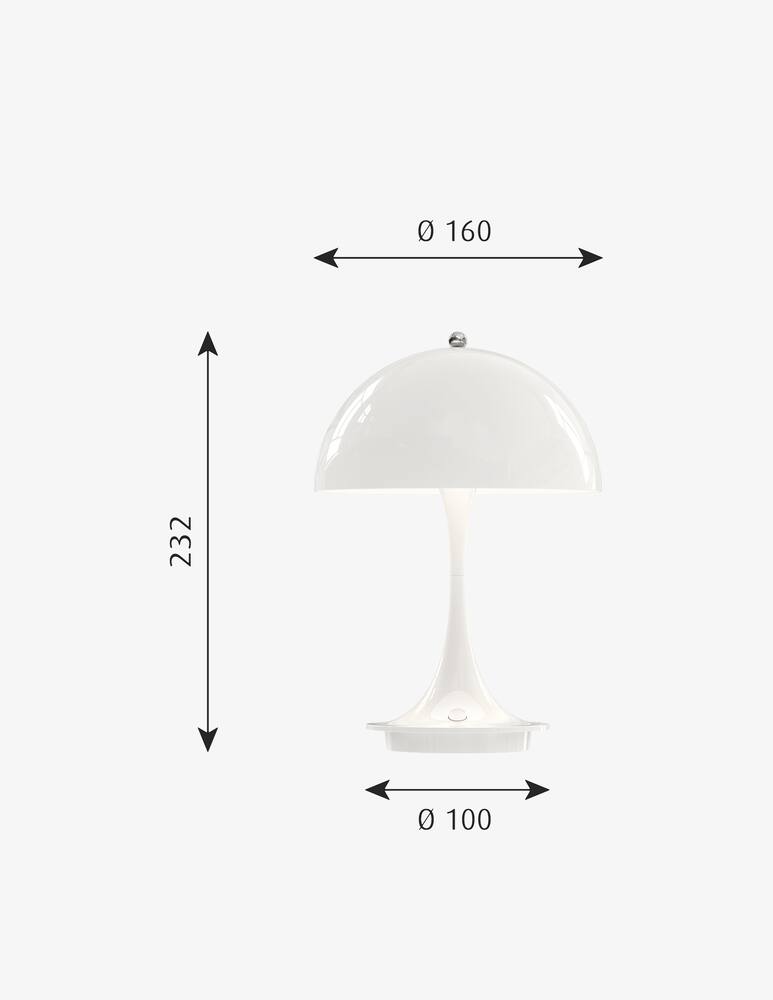 rinascente Louis Poulsen Panthella Portable Metal Table Lamp  