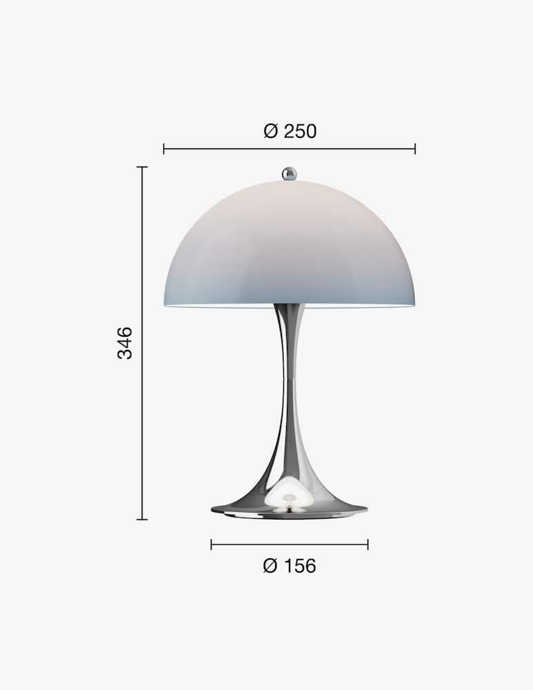 rinascente Louis Poulsen Panthella 250 Lampada Portatile Chrome Opal Blue Grey