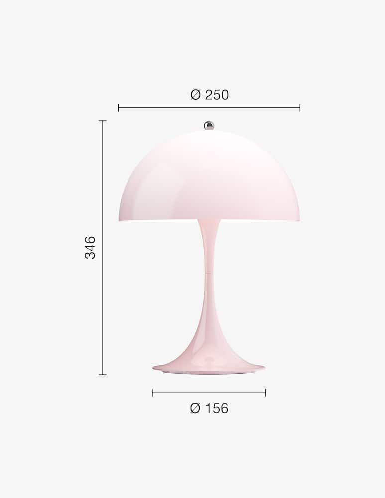 rinascente Louis Poulsen Panthella 250 Portable Lamp Opal Pale Rose