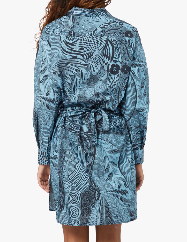 rinascente Wood Wood Vestito midi in cotone - azzurro