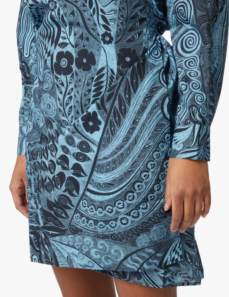 rinascente Wood Wood Vestito midi in cotone - azzurro