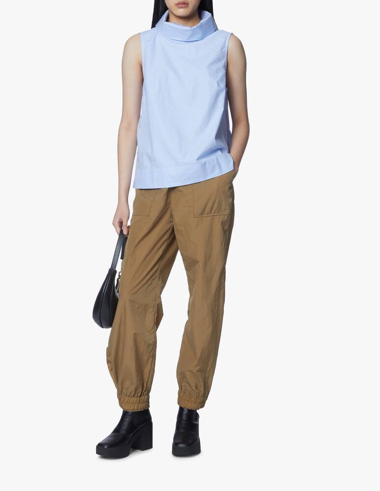 rinascente Wood Wood Top senza manica in cotone Vichy - azzurro