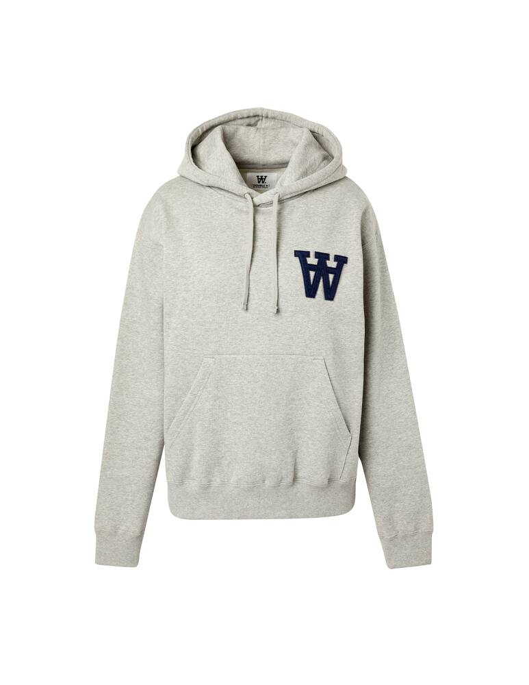 rinascente Wood Wood Felpa con cappuccio in cotone con logo - grigio