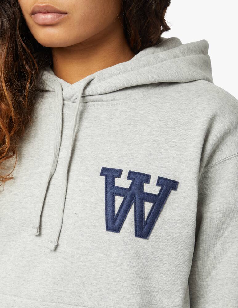 rinascente Wood Wood Felpa con cappuccio in cotone con logo - grigio