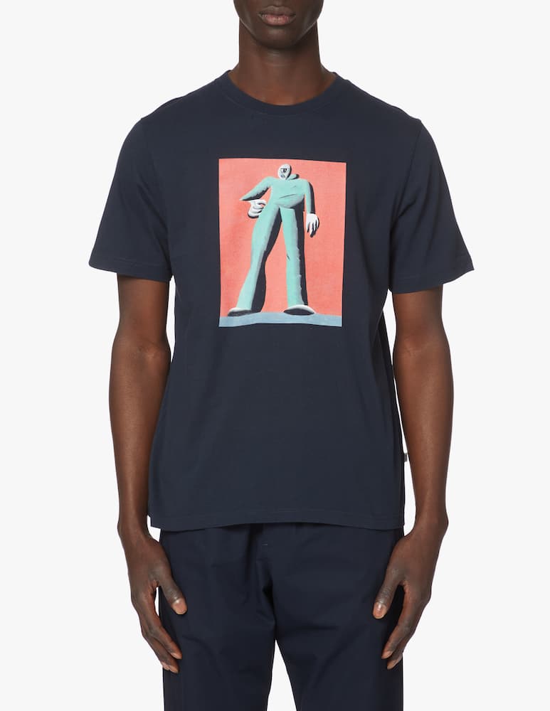 Wood Wood T-shirt j marshall sami jm - blue - picture 1 Wood Wood T-shirt j marshall sami jm - blue - picture 1