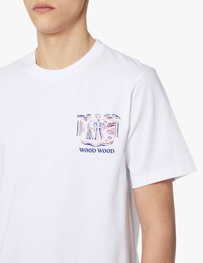 rinascente Wood Wood T-shirt graphic chest jerkurb - white
