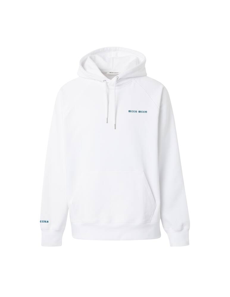 rinascente Wood Wood Embroidered jerkurb hoodie - white
