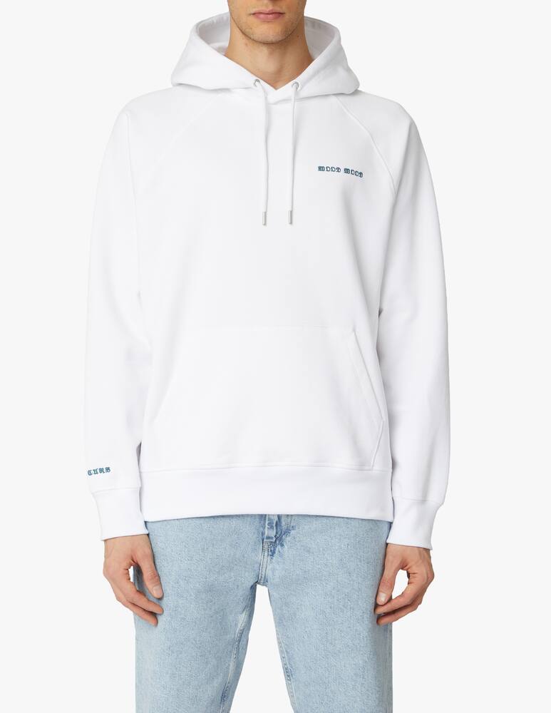 rinascente Wood Wood Embroidered jerkurb hoodie - white