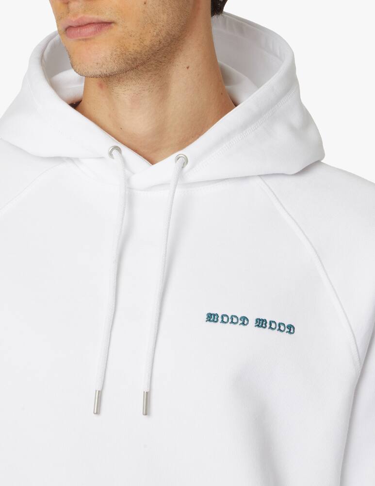 rinascente Wood Wood Embroidered jerkurb hoodie - white