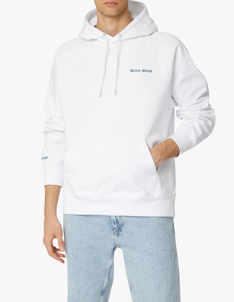 rinascente Wood Wood Embroidered jerkurb hoodie - white