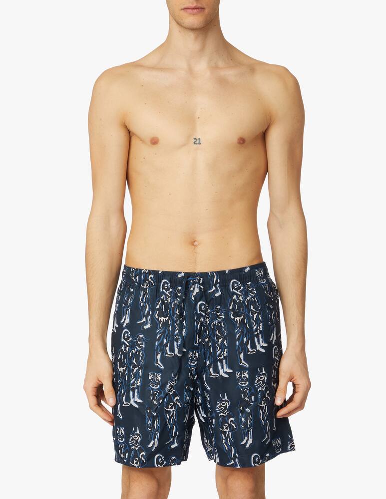 rinascente Wood Wood Pantaloncini stampati jerkurb - blu