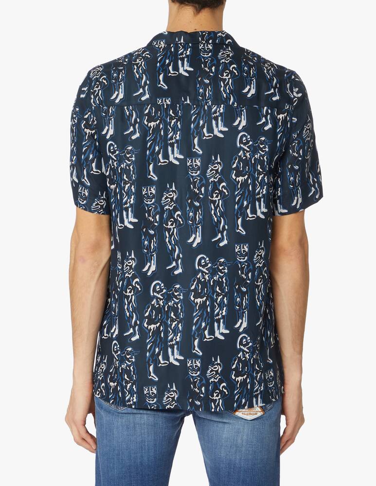 rinascente Wood Wood Short sleeve printed shirt jerkurb - blue