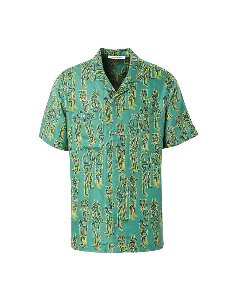 rinascente Wood Wood Camicia manica corta stampata jerkurb - verde