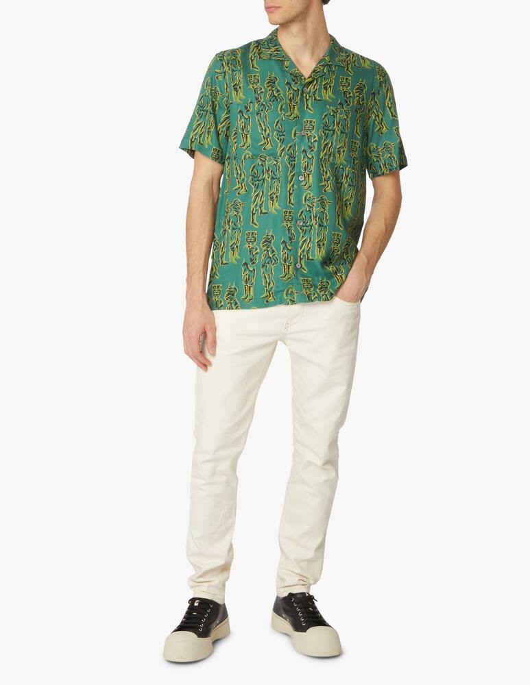 rinascente Wood Wood Camicia manica corta stampata jerkurb - verde