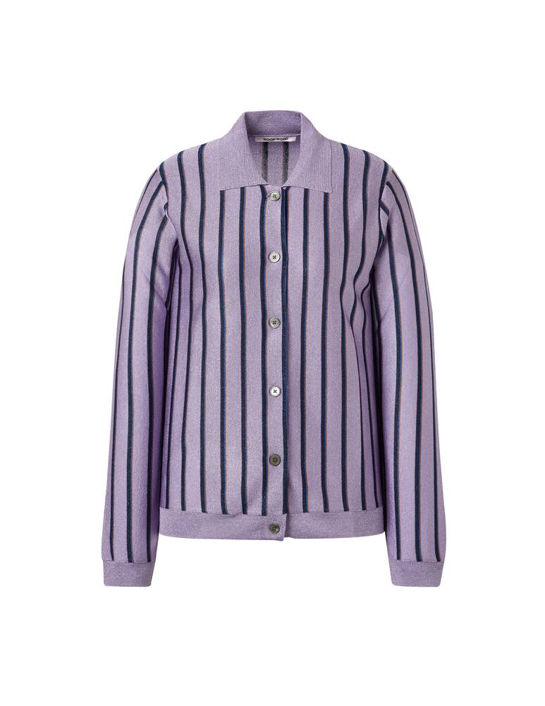 rinascente Wood Wood Long sleeved polo shirt with stripes - violet