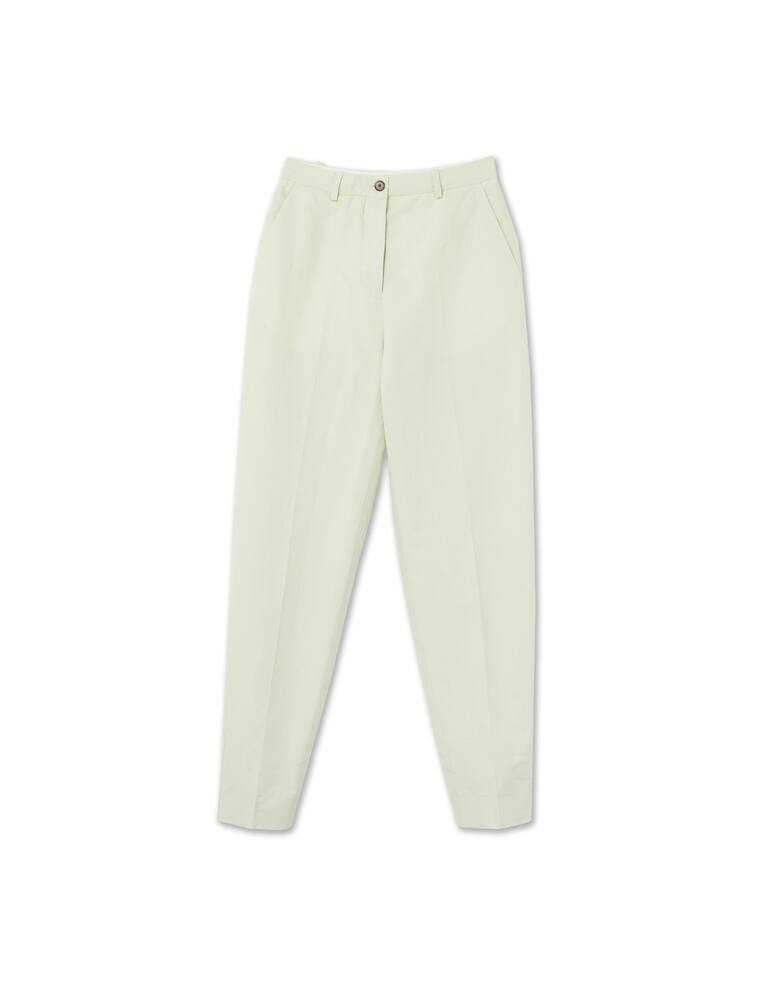 rinascente Wood Wood Pantaloni a carota in misto lino - verde