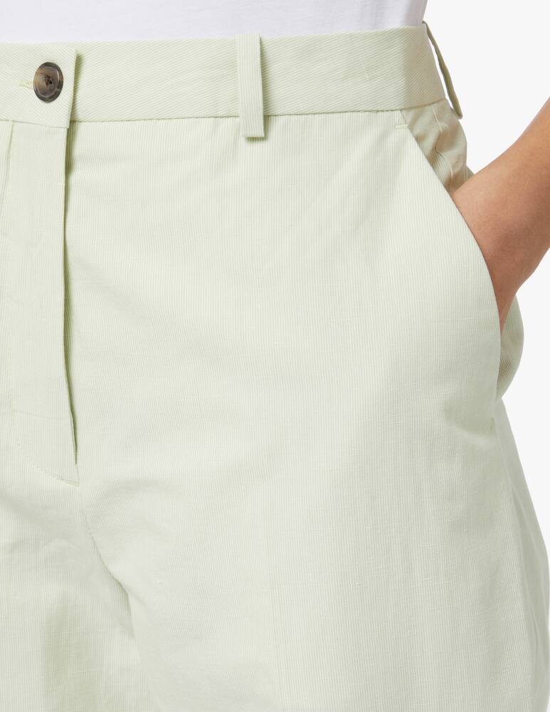 rinascente Wood Wood Pantaloni a carota in misto lino - verde