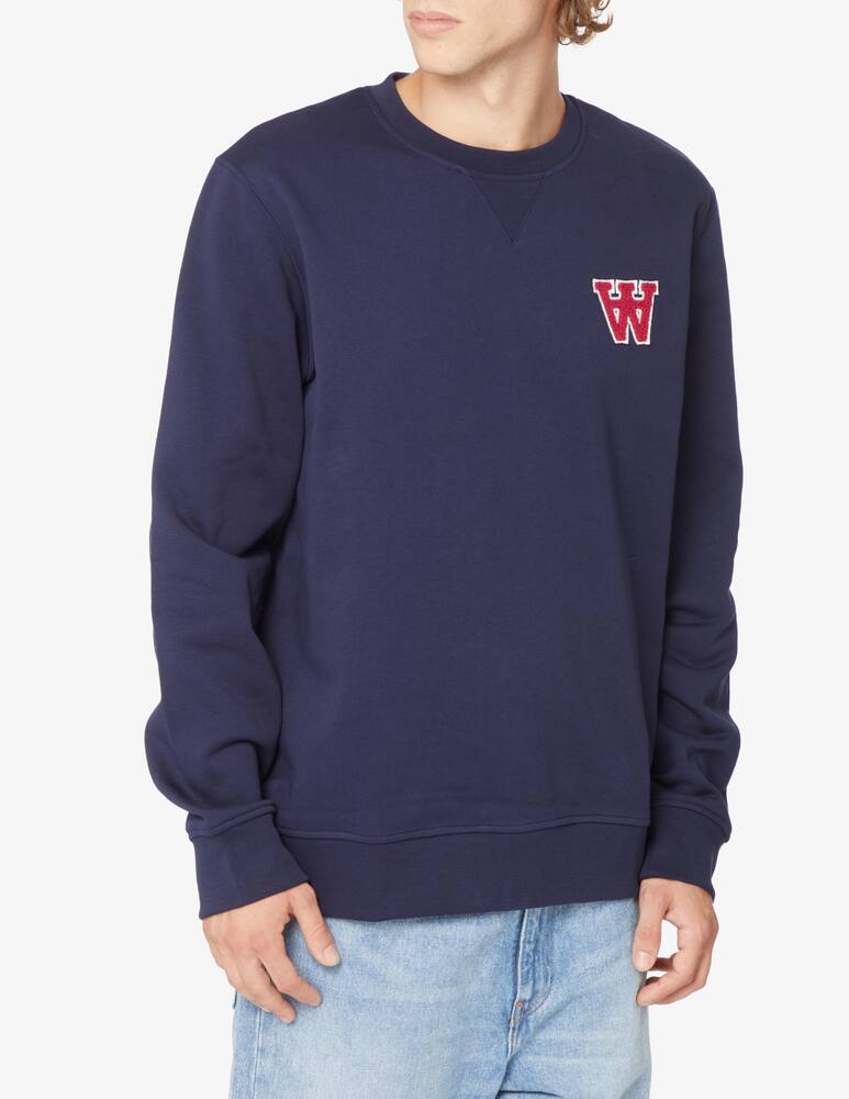rinascente Wood Wood Chest patch aa roundneck sweatshirt - Blue