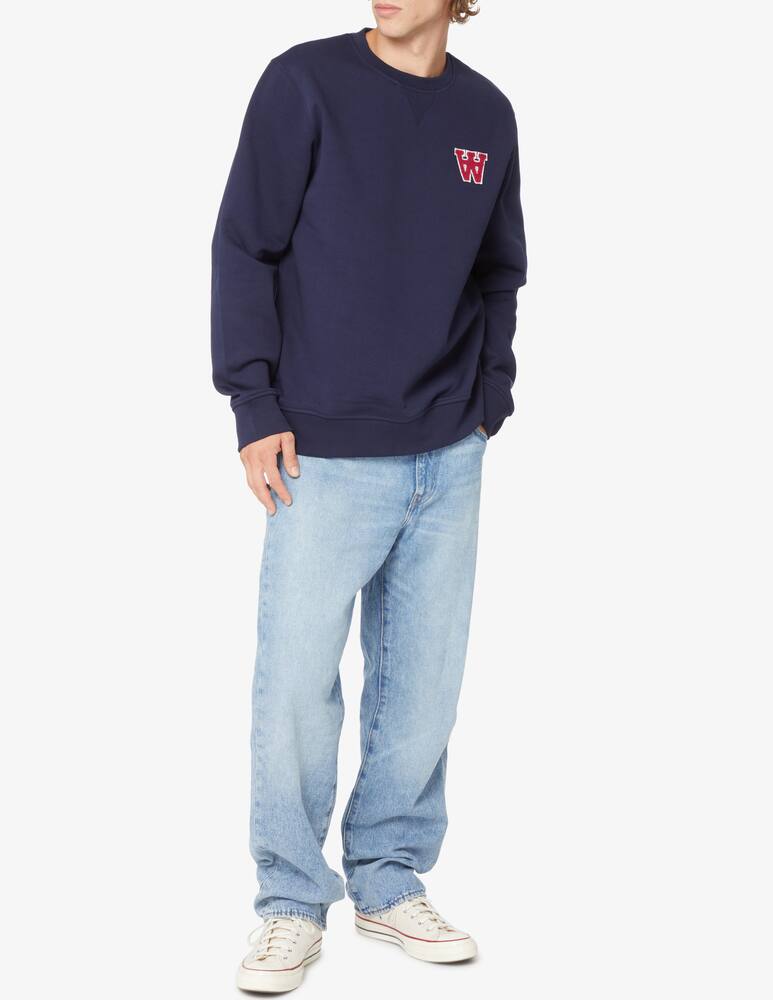rinascente Wood Wood Chest patch aa roundneck sweatshirt - Blue