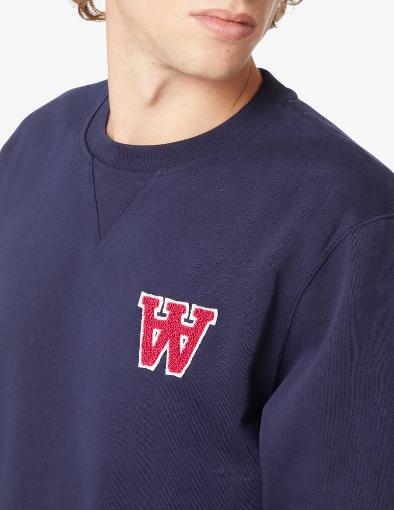 rinascente Wood Wood Chest patch aa roundneck sweatshirt - Blue