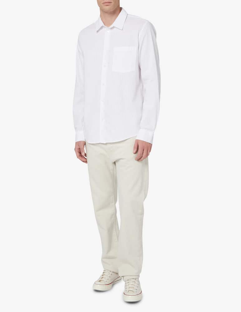Wood Wood Camicia a righe dobby - Bianco - immagine 2 Wood Wood Camicia a righe dobby - Bianco - immagine 2
