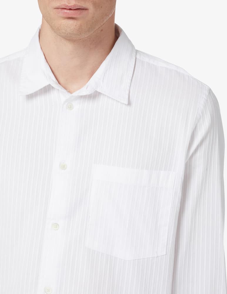 Wood Wood Camicia a righe dobby - Bianco - immagine 4 Wood Wood Camicia a righe dobby - Bianco - immagine 4
