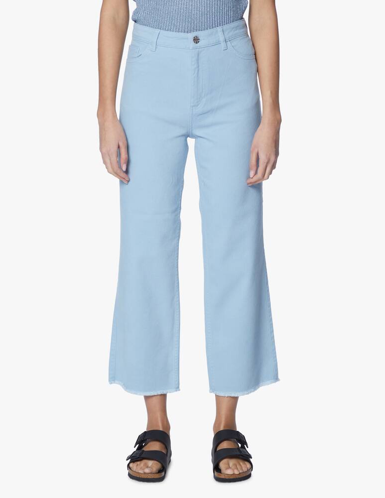 rinascente Baum und Pferdgarten Pantaloni culotte a vita alta misto cotone Needra - azzurro