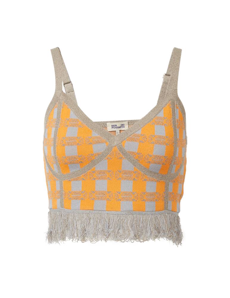 rinascente Baum und Pferdgarten Top con spalline in stampa check Cypres - arancione