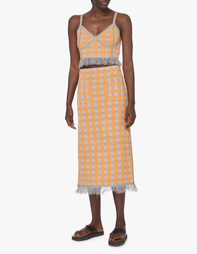 rinascente Baum und Pferdgarten Top con spalline in stampa check Cypres - arancione