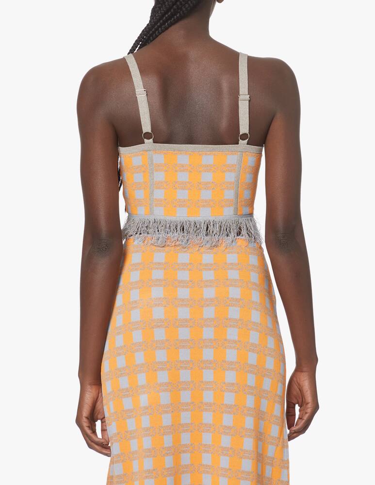 rinascente Baum und Pferdgarten Top con spalline in stampa check Cypres - arancione