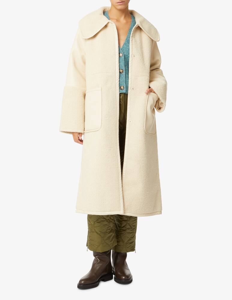 rinascente Baum und Pferdgarten Giacca midi montone sintetico - Bianco