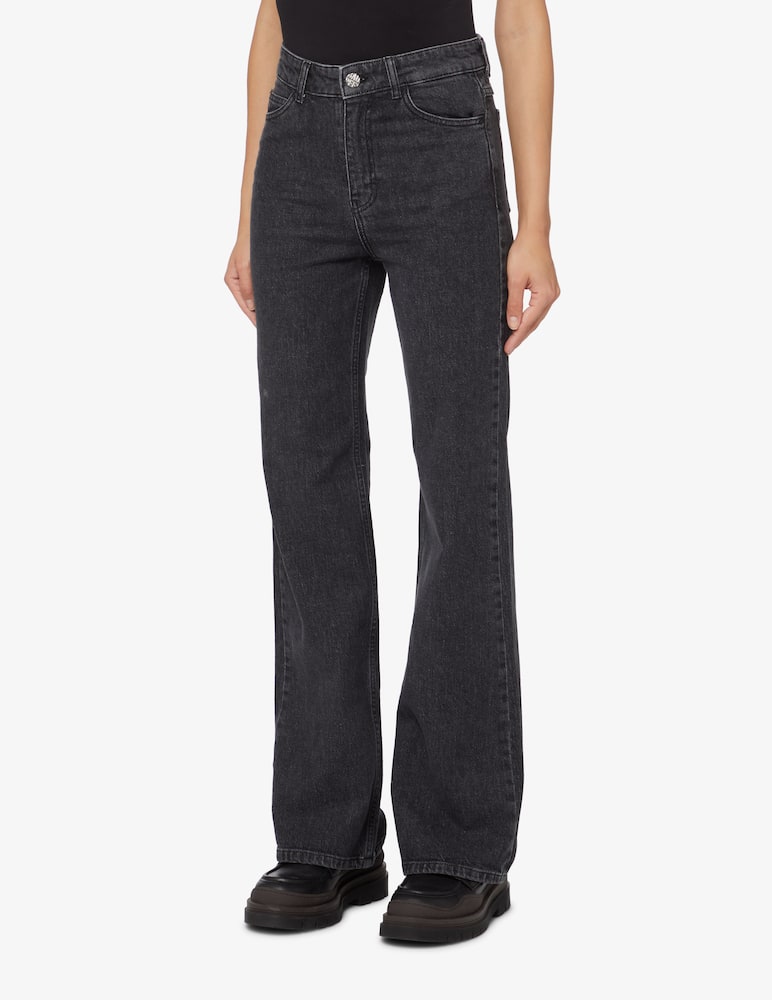 rinascente Baum und Pferdgarten Jeans a zampa e vita alta Novelle - Nero