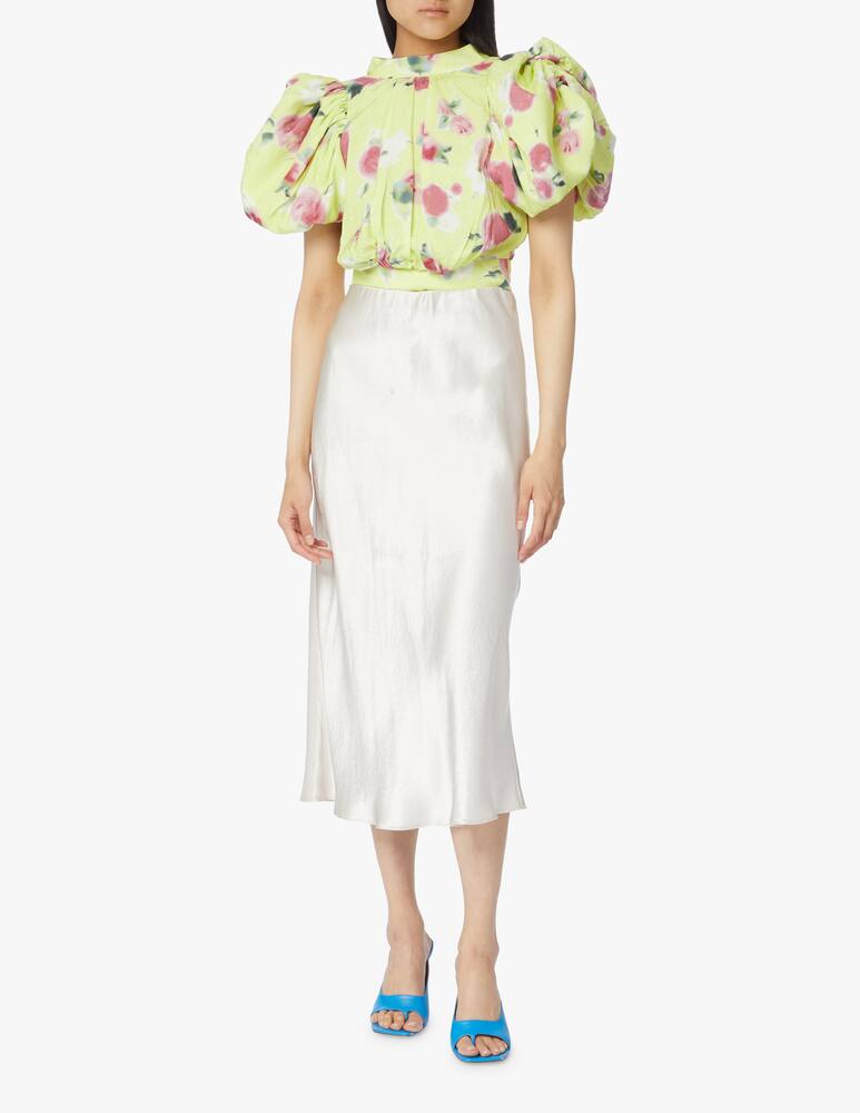 rinascente Rotate Dawn Crop t-shirt with puff sleeves - yellow