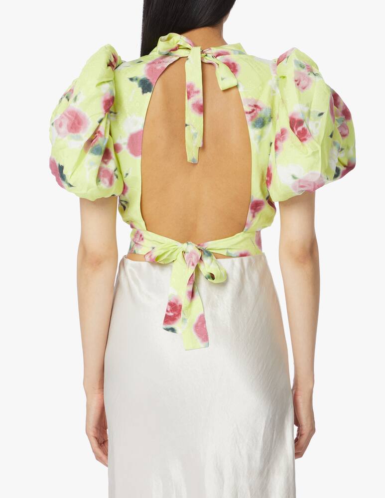 rinascente Rotate Dawn Crop t-shirt with puff sleeves - yellow