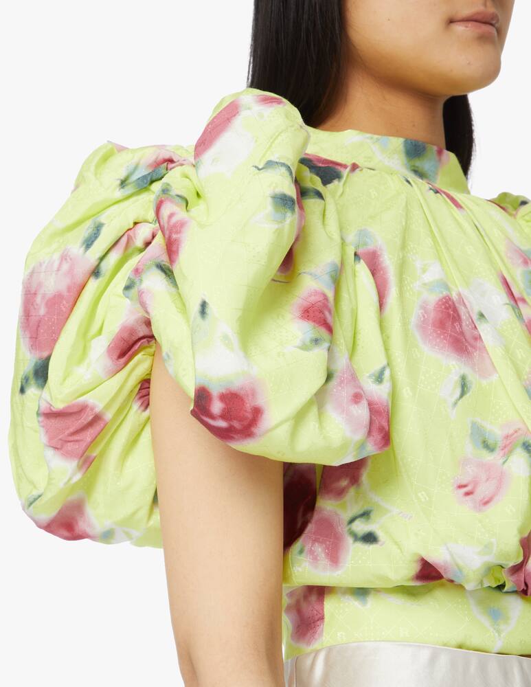 rinascente Rotate Dawn Crop t-shirt with puff sleeves - yellow