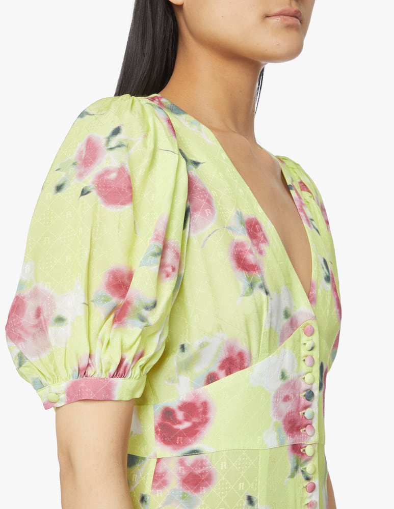 rinascente Rotate Thora maxi dress with flounces - yellow