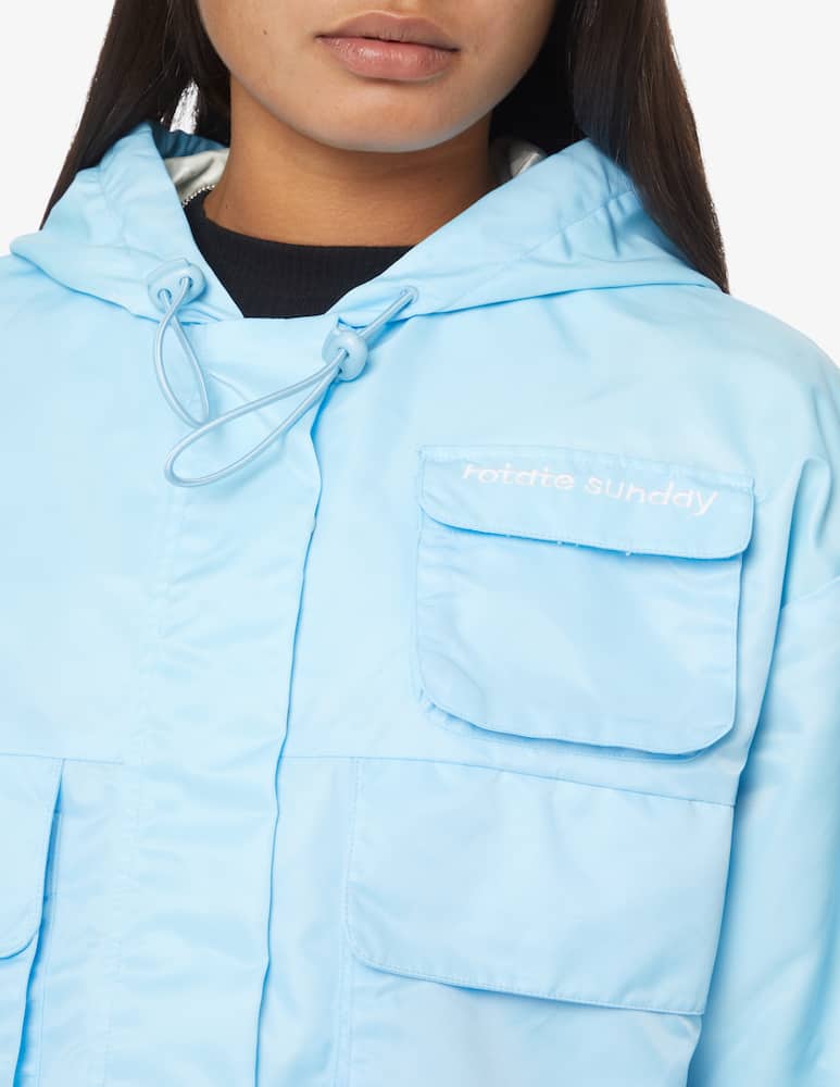 Rotate Drew Sunday cropped windbreak coat - Light blue - picture 4 Rotate Drew Sunday cropped windbreak coat - Light blue - picture 4