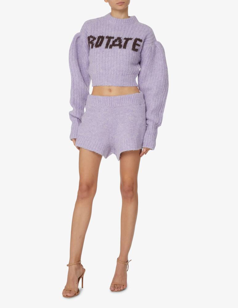 rinascente Rotate Crewneck jumper in wool with logo - Violet