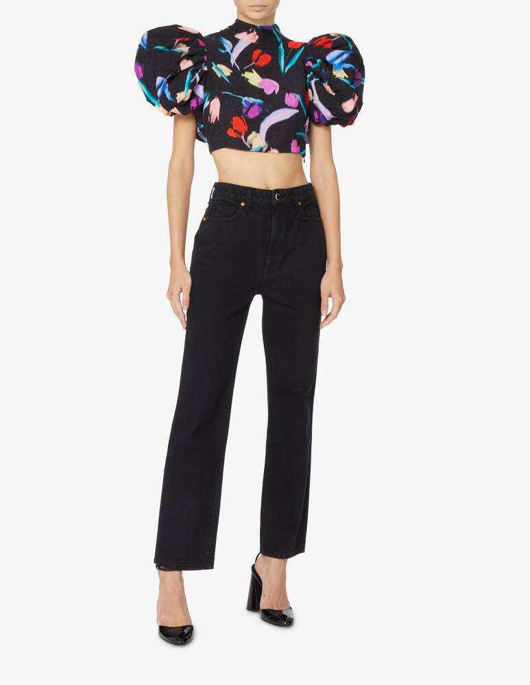 rinascente Rotate Blusa crop a collo alto Dusk - Nero