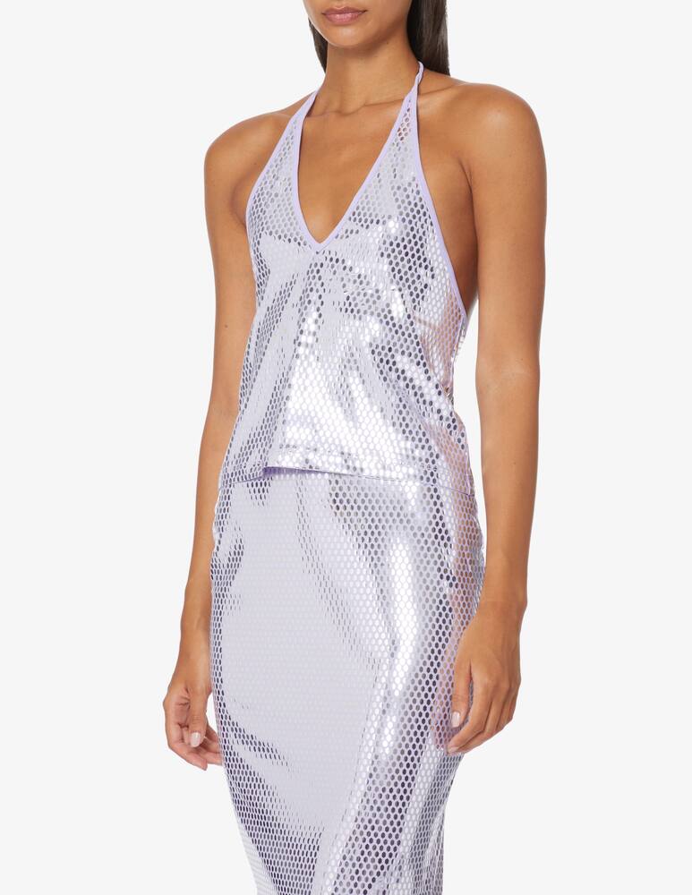 Rotate Kia american neckline sequin top - Lilac - picture 1 Rotate Kia american neckline sequin top - Lilac - picture 1