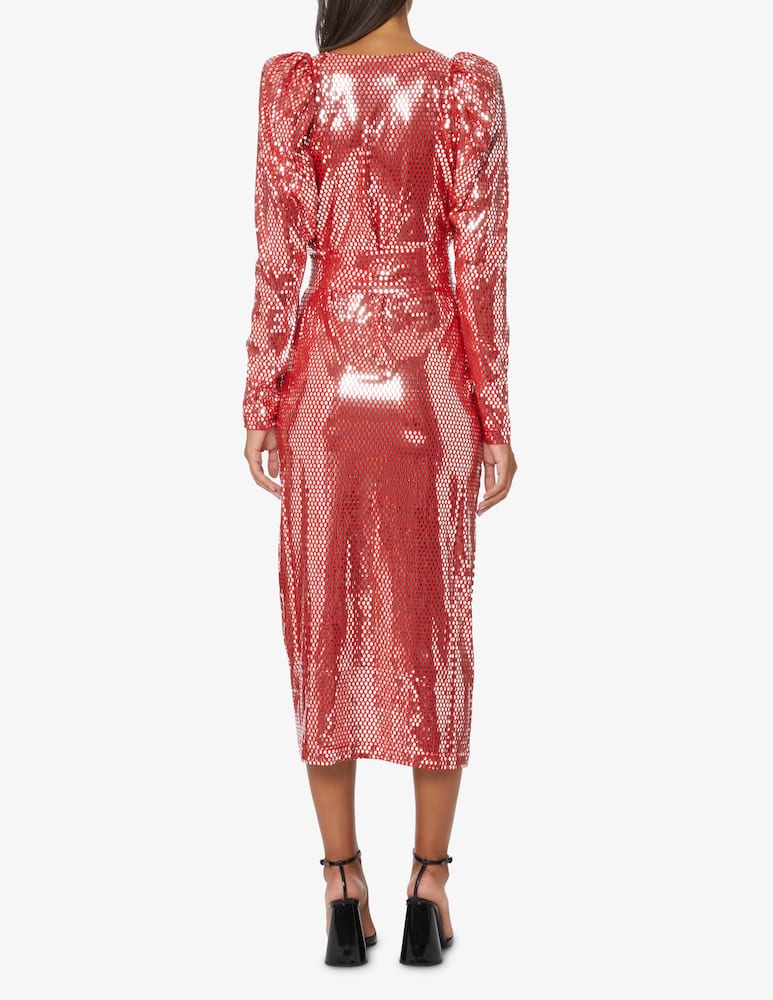 rinascente Rotate Bridget sequin midi wrap dress - Red