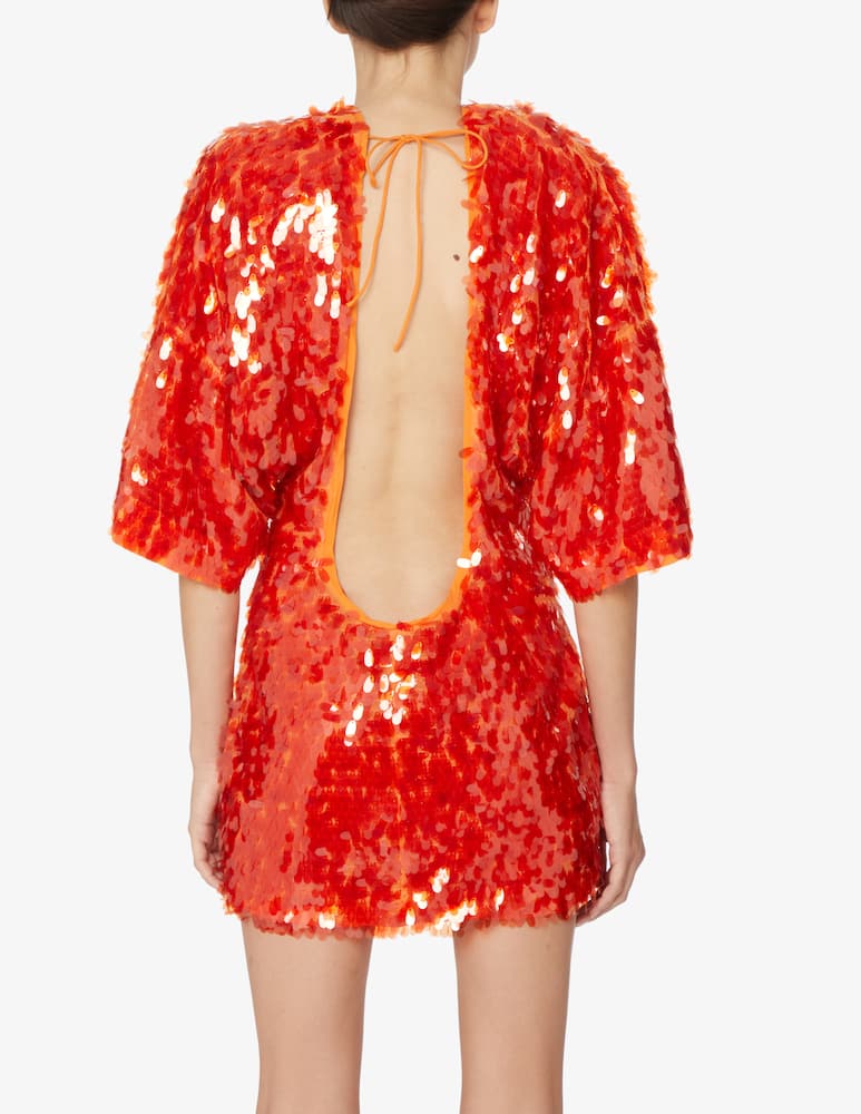rinascente Rotate Abito mini con paillettes girocollo e manica corta Jasy - Rosso