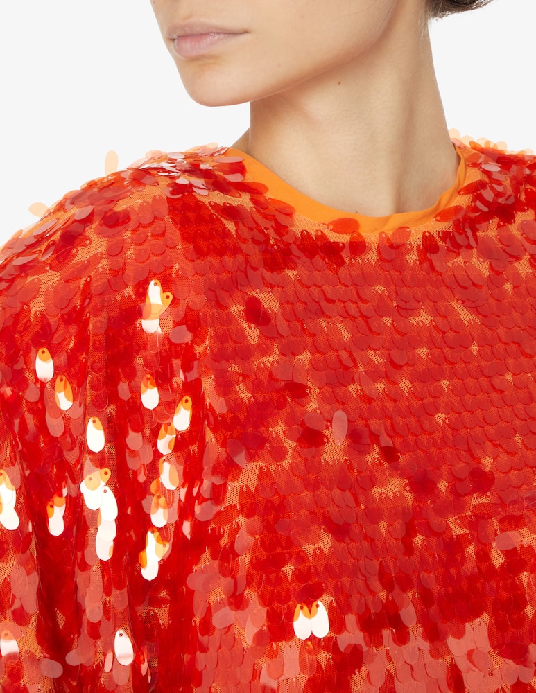 rinascente Rotate Abito mini con paillettes girocollo e manica corta Jasy - Rosso