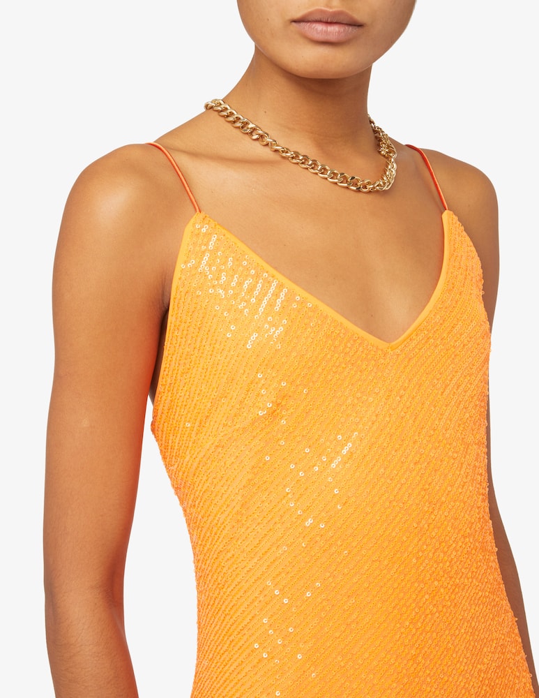 rinascente Rotate Abito asimmetrico con paillettes - Arancione