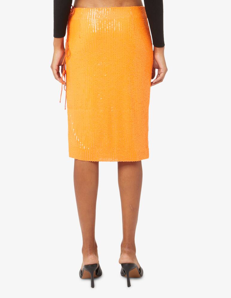 rinascente Rotate Gonna midi con paillettes - Arancione