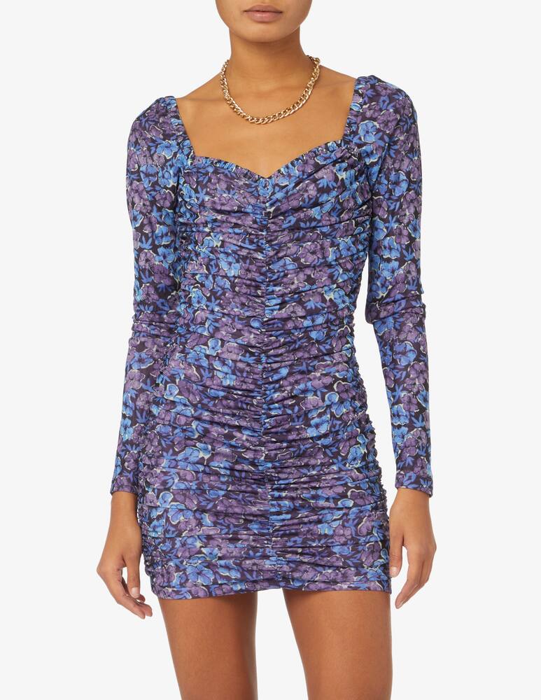 rinascente Rotate Abito mini a maniche lunghe con stampa mesh - Blu