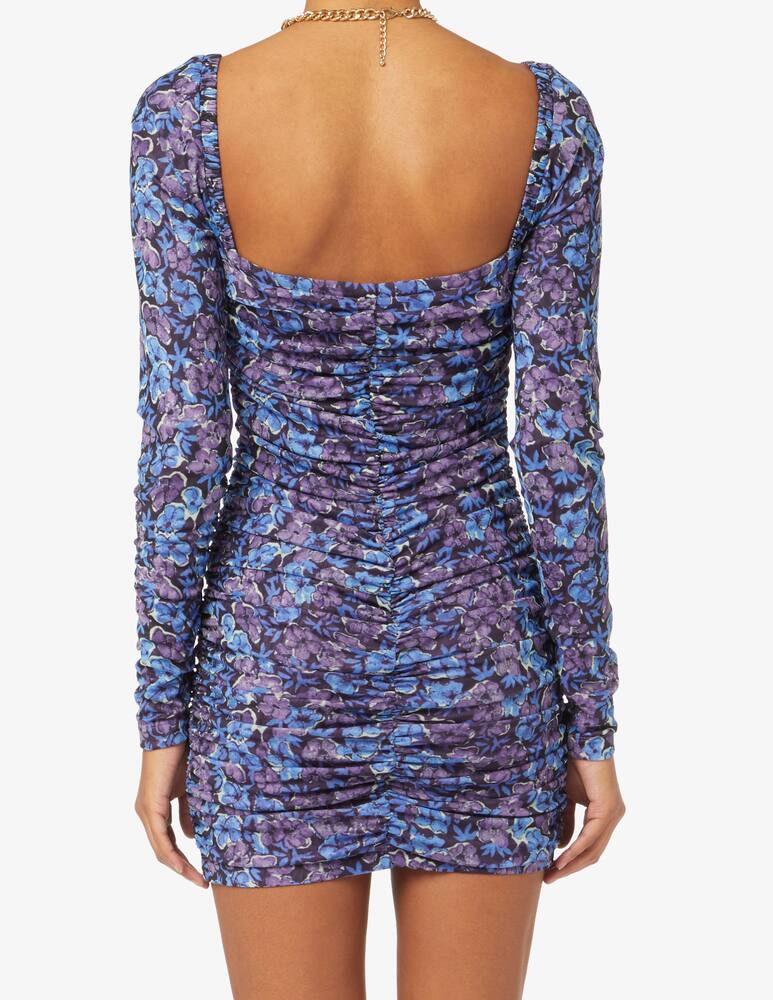 rinascente Rotate Abito mini a maniche lunghe con stampa mesh - Blu