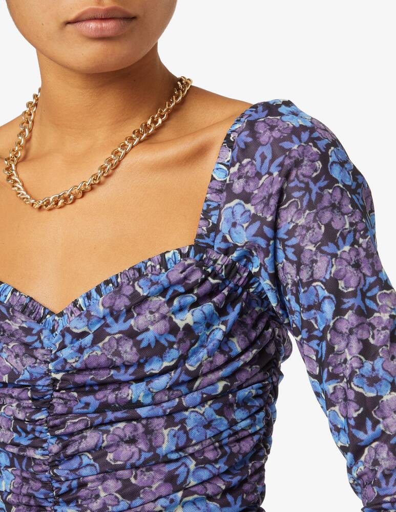 rinascente Rotate Abito mini a maniche lunghe con stampa mesh - Blu